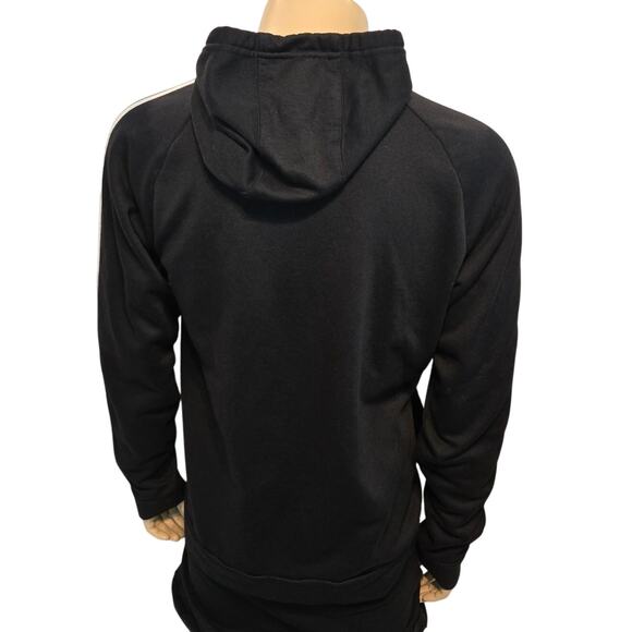 Adidas Hoodie Pullover Classic Black with 3 White Stripe Men's Large - Picture 3 of 7